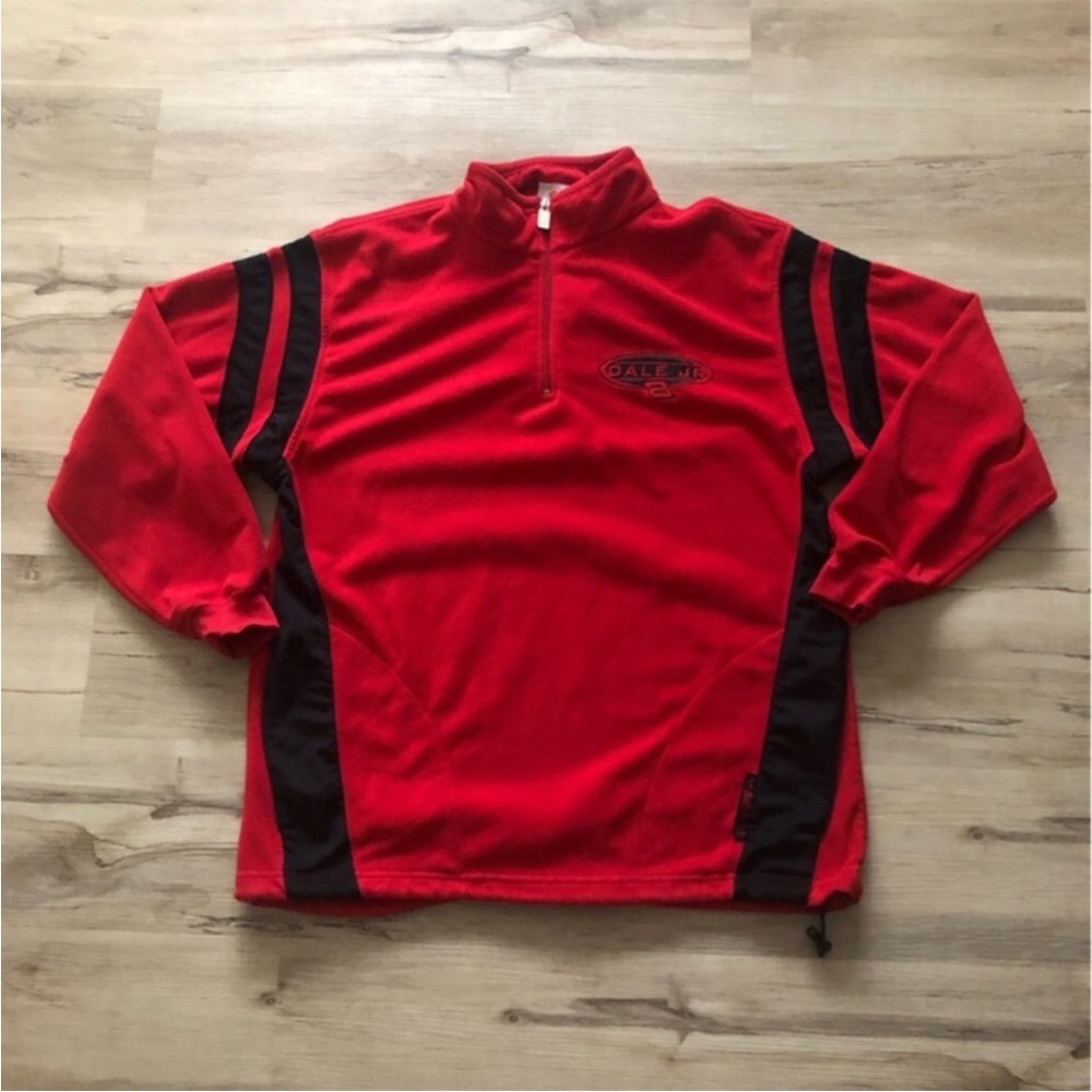 Dale Jr Chase Authentics Red and Black Lightweight Sweater Quarter Zip